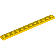 Lego destička 1x12, žlutá (4514844)